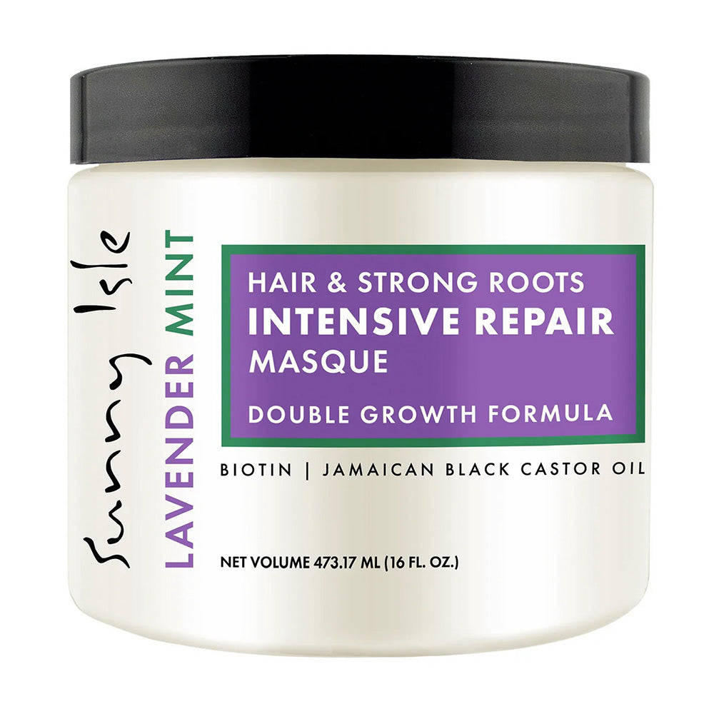 Sunny Isle Lavender Mint Hair and Strong Roots Intensive Repair Masque with Jamaican Black Castor Oil 16Oz (473.17ml)